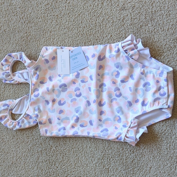 🍋✨ NWT rockets of awesome leopard one piece swimsuit size 6-12mo - Picture 2 of 7